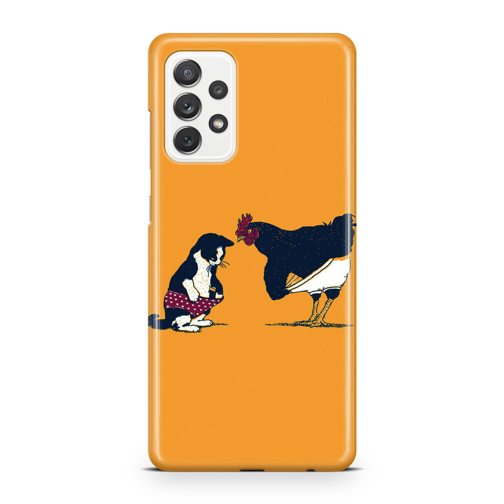 Cat Chicken Yellow Underwear Cute Galaxy A32 / A52 / A72 Case