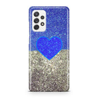 Love Glitter Blue and Grey Galaxy A23 5G Case