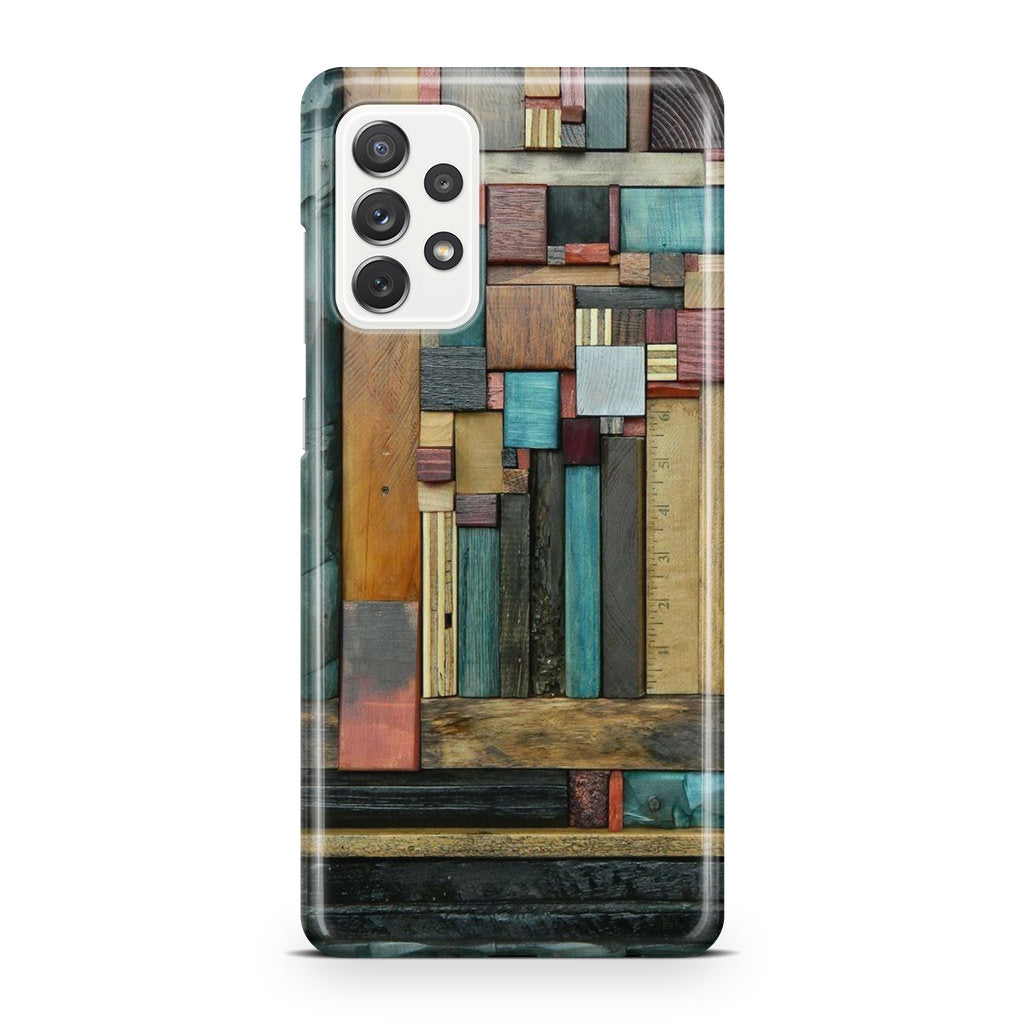 Painted Abstract Wood Sculptures Galaxy A32 / A52 / A72 Case