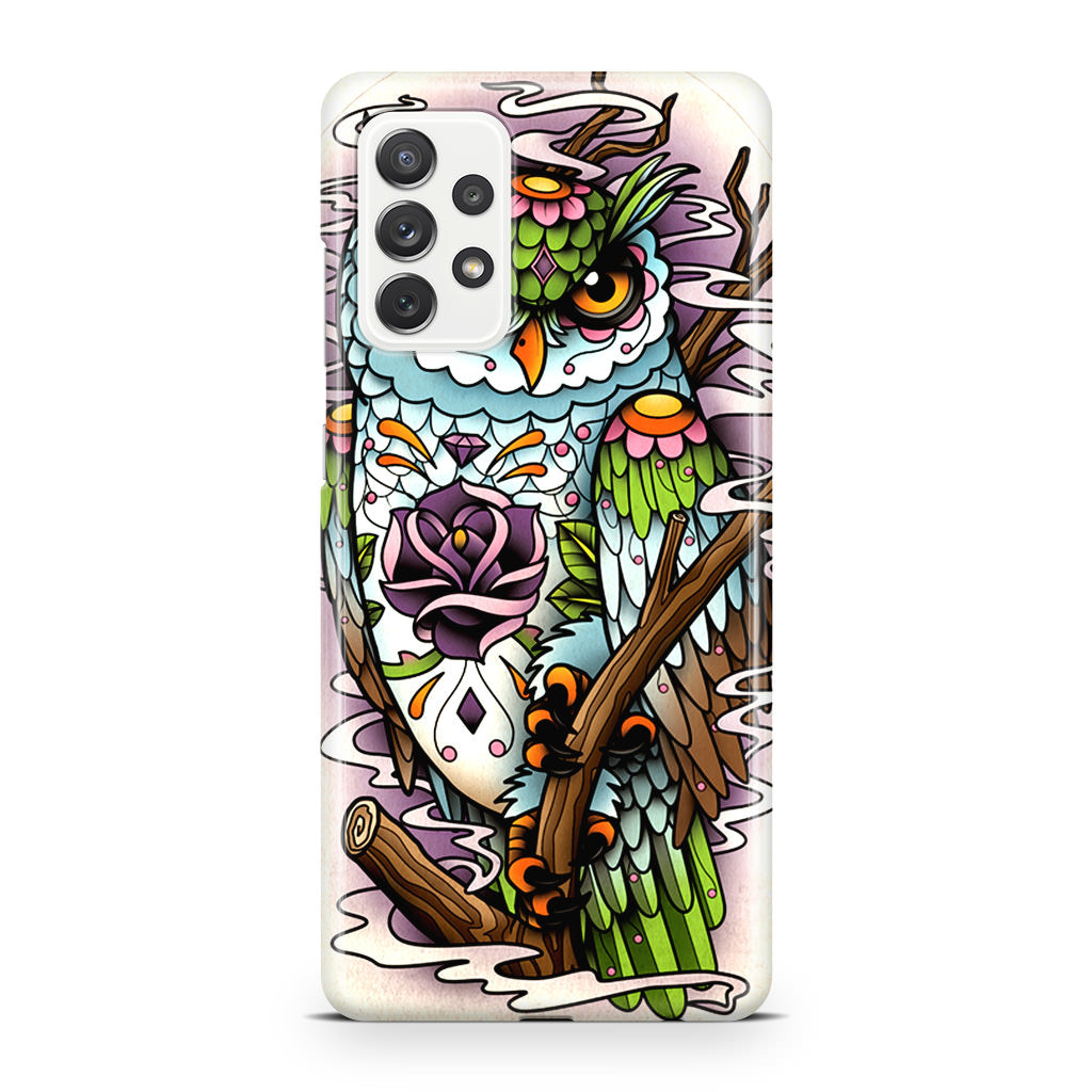 Sugar Skull Owl Tattoo Galaxy A32 / A52 / A72 Case