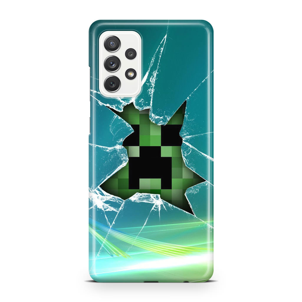 Creeper Glass Broken Green Galaxy A32 / A52 / A72 Case