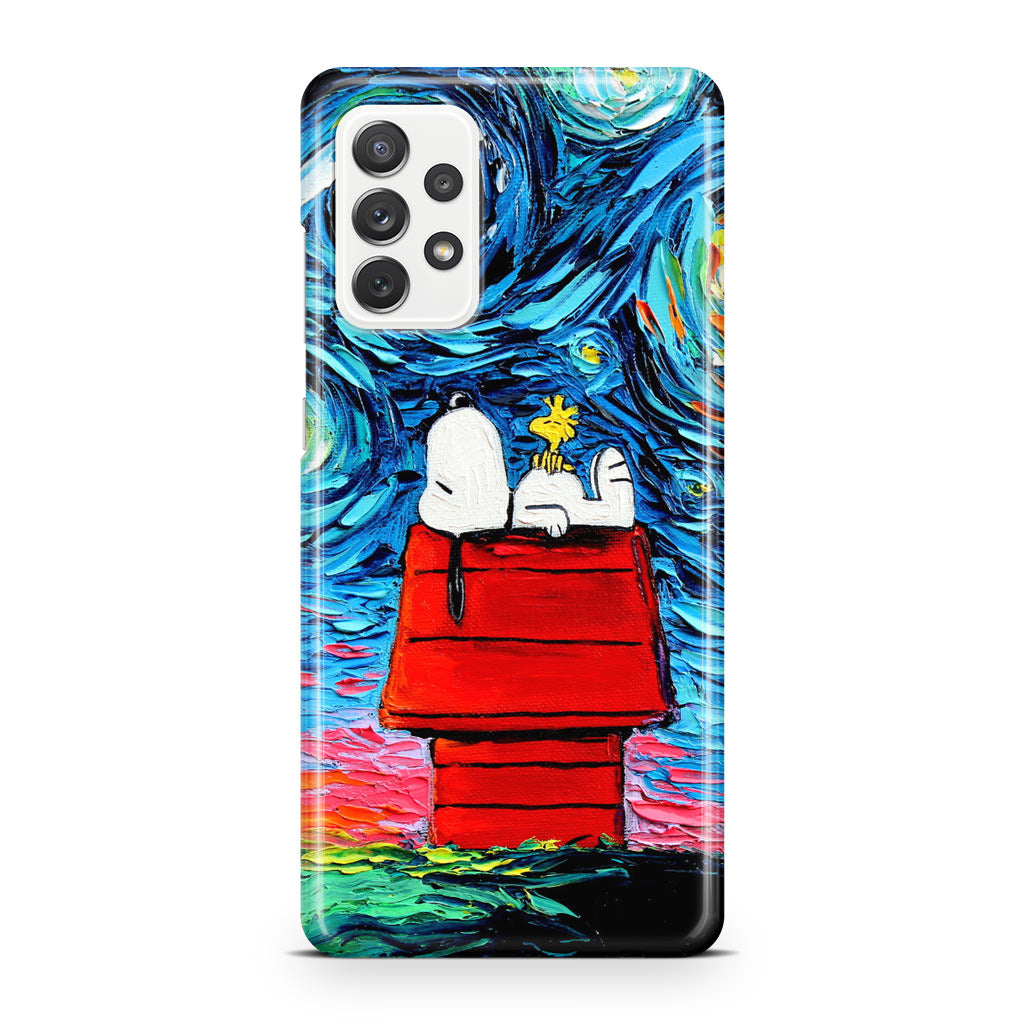 Dog Lying Under Starry Night Van Gogh Galaxy A23 5G Case