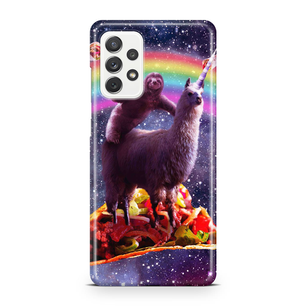 LLama And Sloth On Space Galaxy A32 / A52 / A72 Case