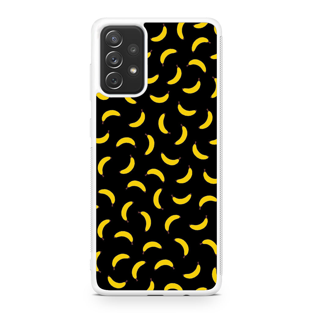 Bananas Fruit Pattern Black Galaxy A32 / A52 / A72 Case