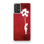 Banksy Girl With Balloons Red Galaxy A32 / A52 / A72 Case