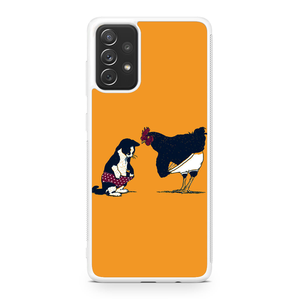 Cat Chicken Yellow Underwear Cute Galaxy A32 / A52 / A72 Case