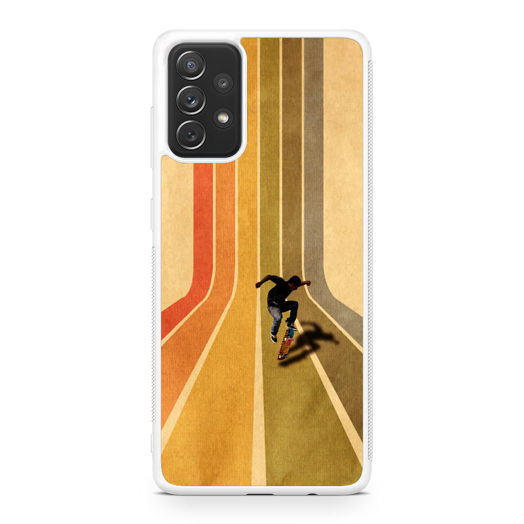 Vintage Skateboard On Colorful Stipe Runway Galaxy A23 5G Case