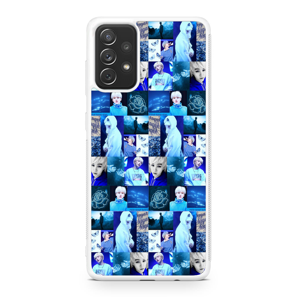 BTS Suga Blue Aesthetic Collage Galaxy A23 5G Case