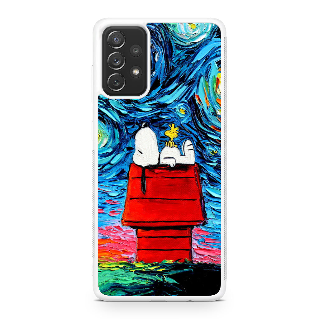 Dog Lying Under Starry Night Van Gogh Galaxy A23 5G Case