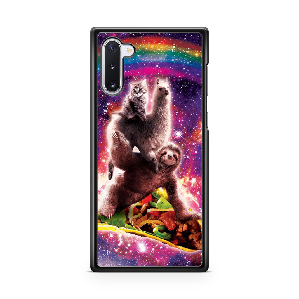 LLama Sloth And Cat Playing Together Galaxy Note 10 Case