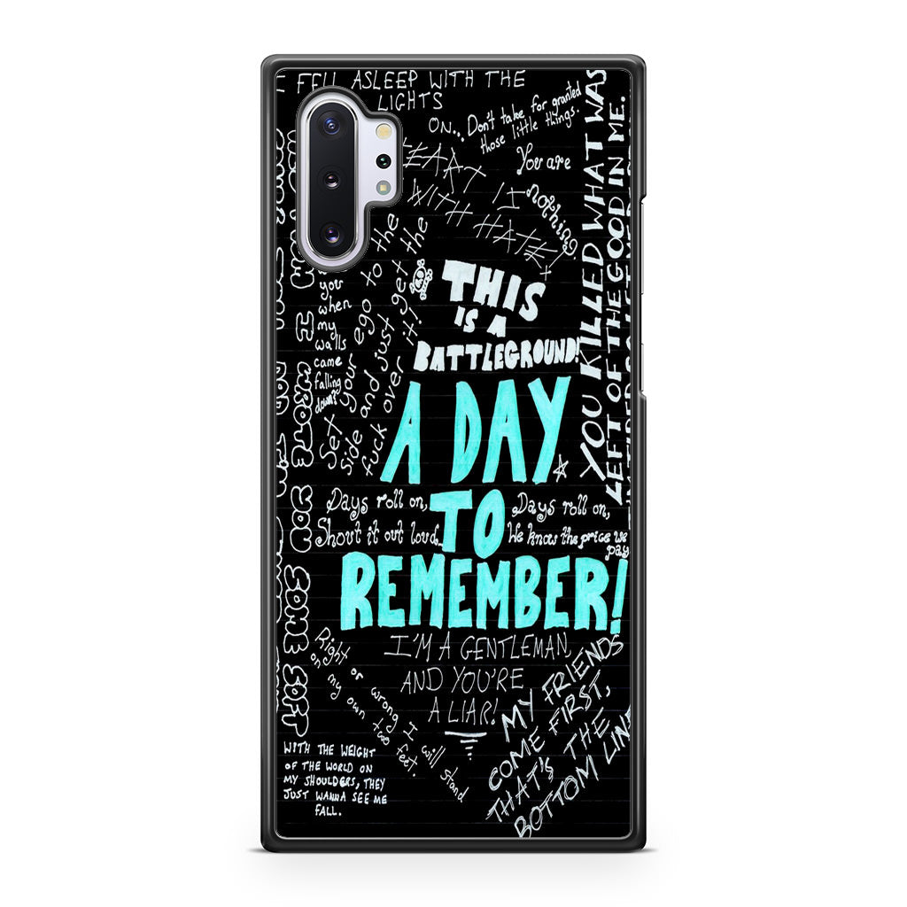 A Day To Remember Quote Galaxy Note 10 Plus Case