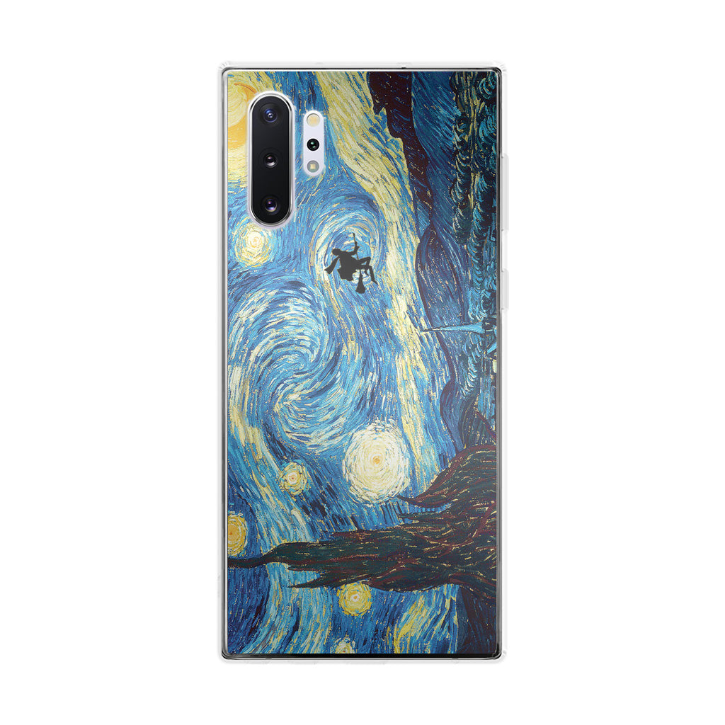 Witch Flying In Van Gogh Starry Night Galaxy Note 10 Plus Case