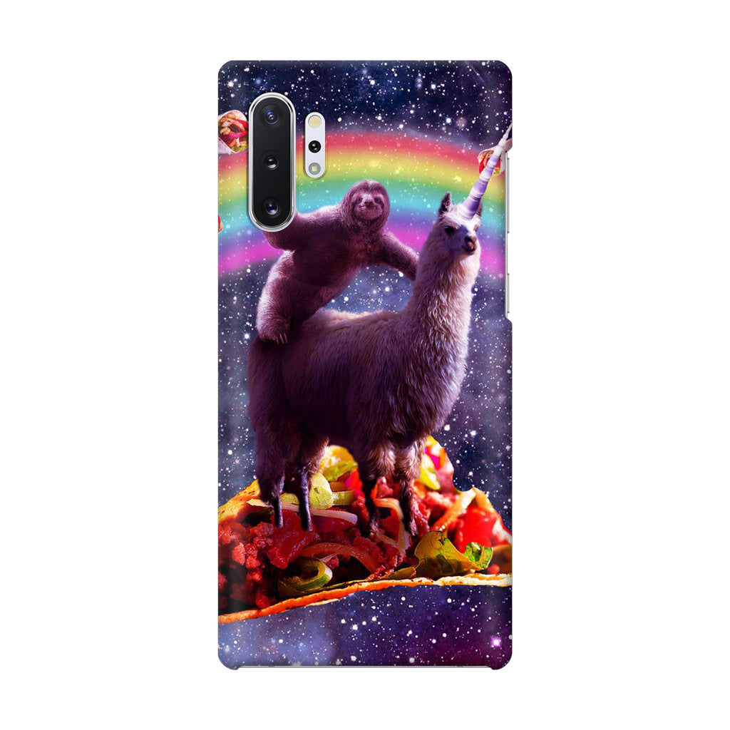 LLama And Sloth On Space Galaxy Note 10 Plus Case