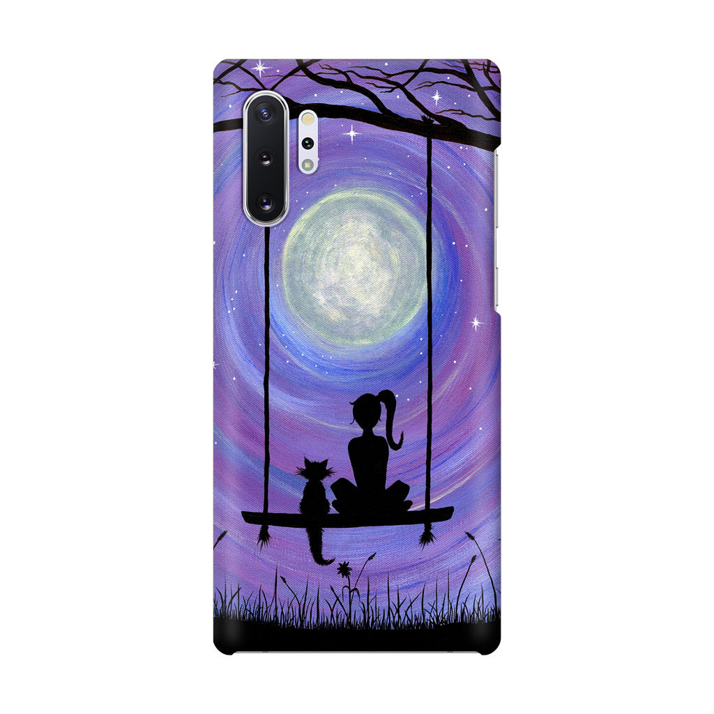 Girl Cat and Moon Galaxy Note 10 Plus Case
