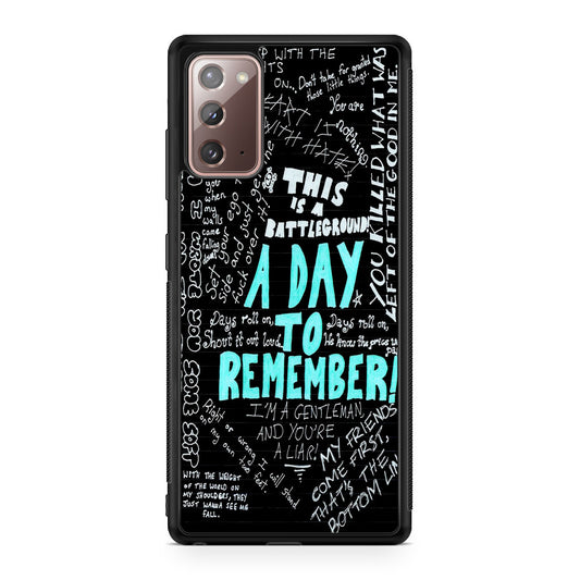 A Day To Remember Quote Galaxy Note 20 Case