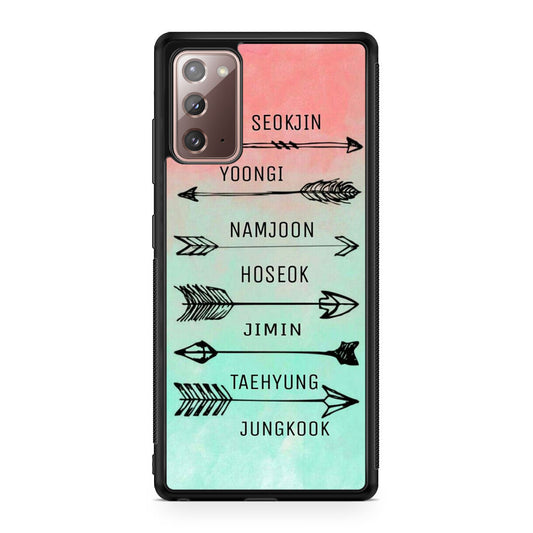 BTS Members Name Galaxy Note 20 Case