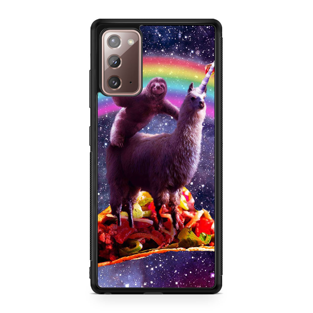 LLama And Sloth On Space Galaxy Note 20 Case