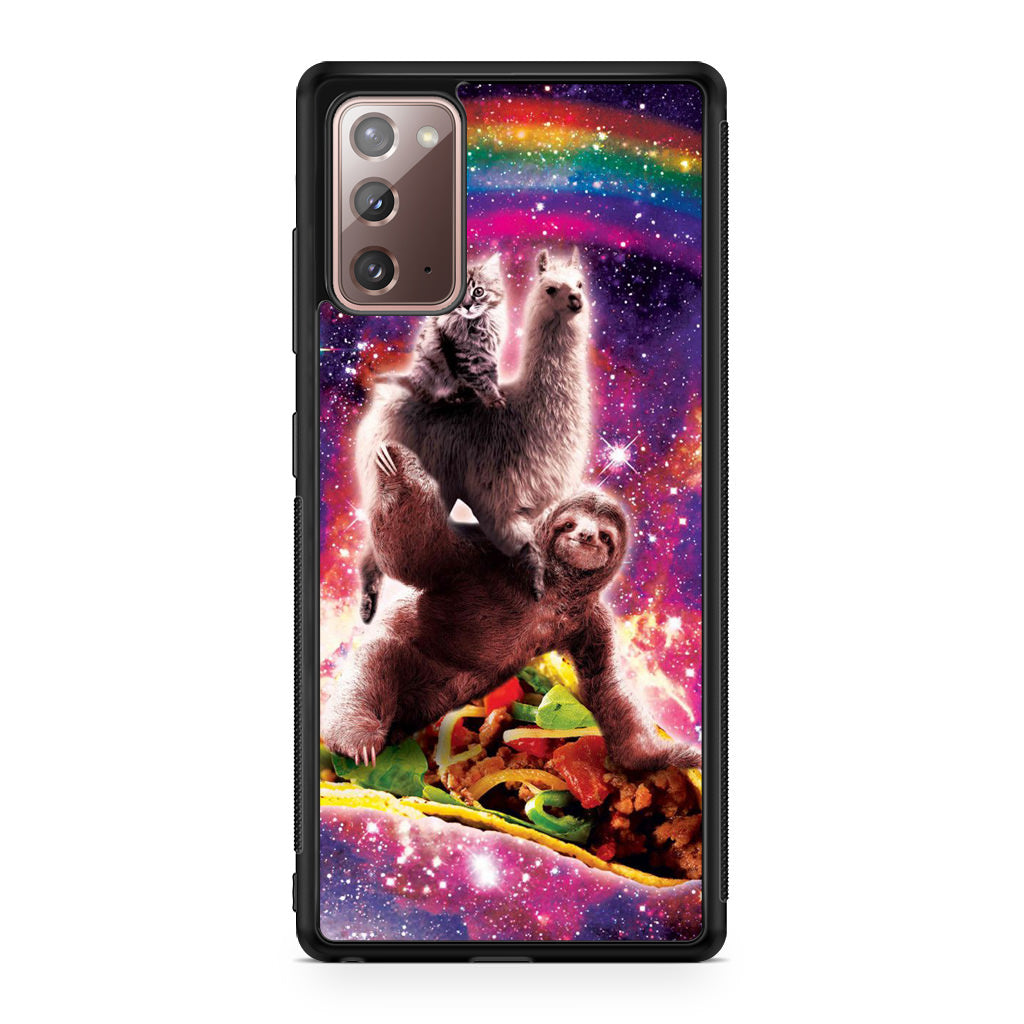 LLama Sloth And Cat Playing Together Galaxy Note 20 Case