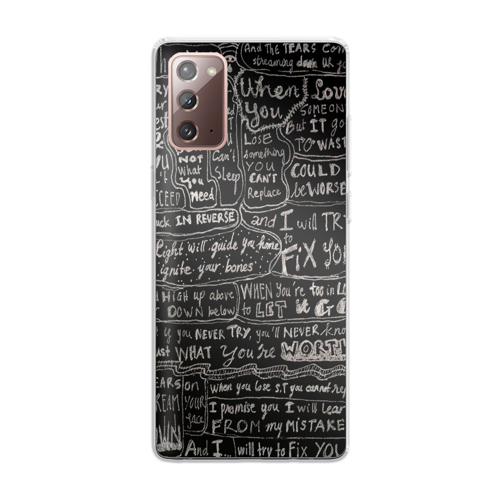 Fix You Lyrics Galaxy Note 20 Case