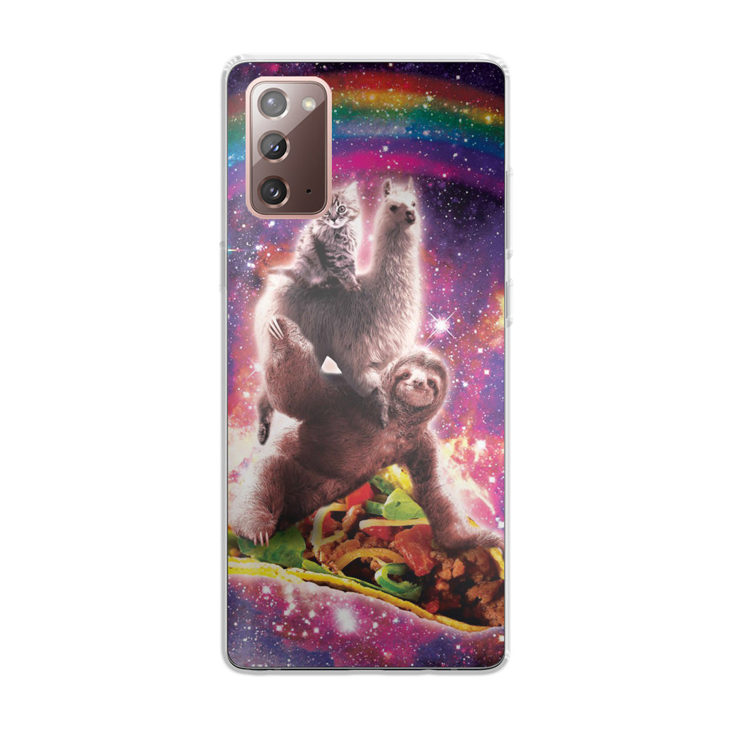 LLama Sloth And Cat Playing Together Galaxy Note 20 Case