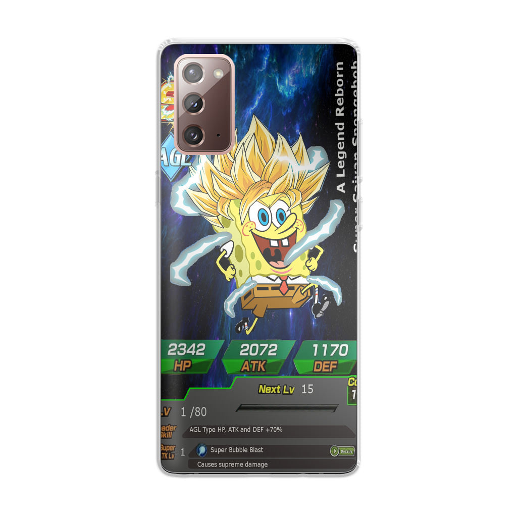 Super Saiyan Spongebob Card Galaxy Note 20 Case