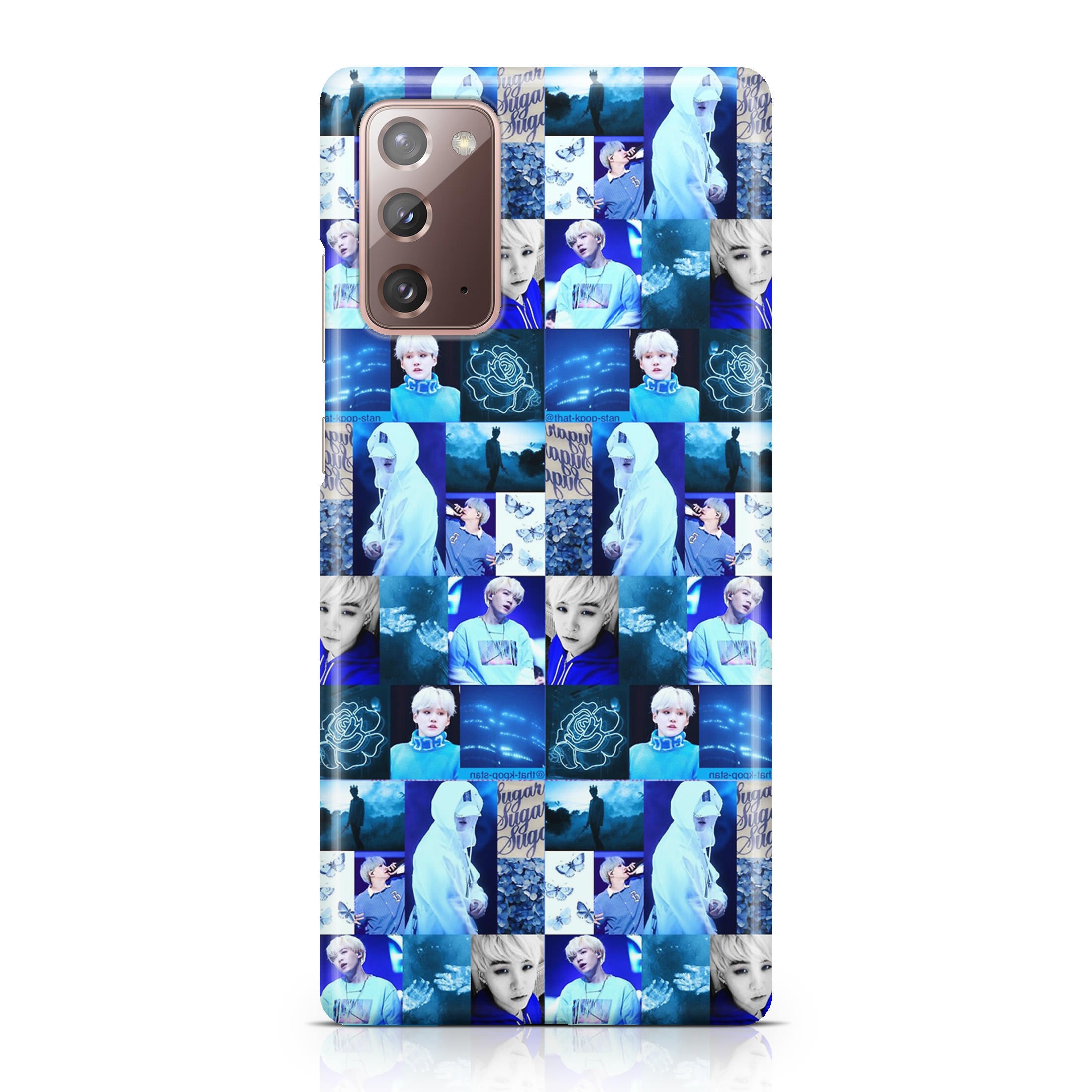 BTS Suga Blue Aesthetic Collage Galaxy Note 20 Case