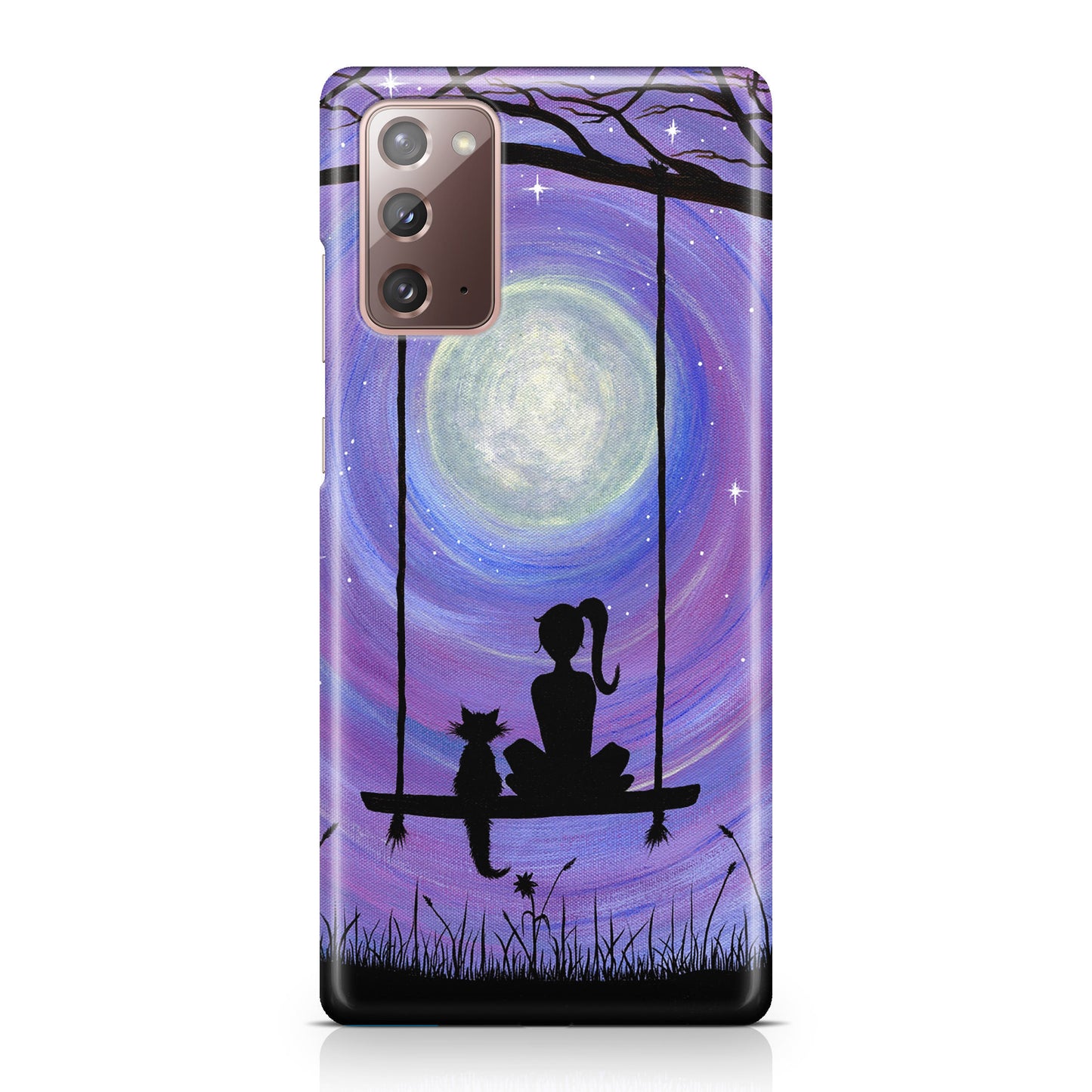Girl Cat and Moon Galaxy Note 20 Case