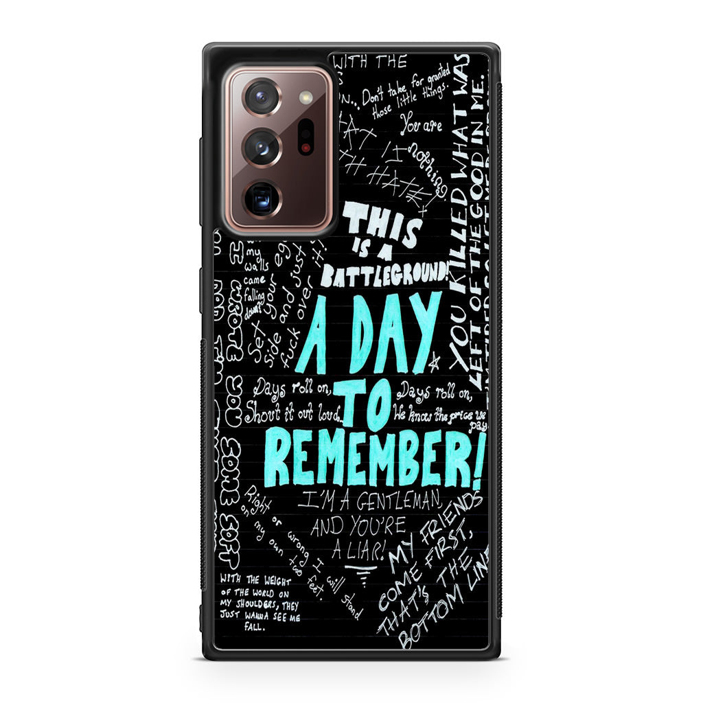 A Day To Remember Quote Galaxy Note 20 Ultra Case