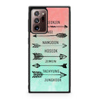 BTS Members Name Galaxy Note 20 Ultra Case