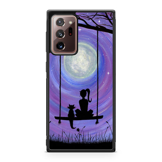 Girl Cat and Moon Galaxy Note 20 Ultra Case