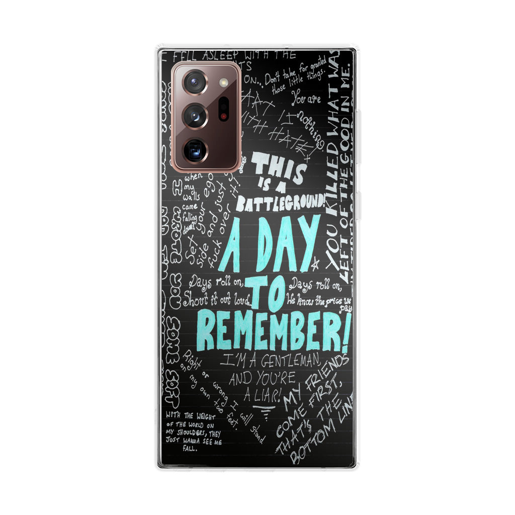 A Day To Remember Quote Galaxy Note 20 Ultra Case