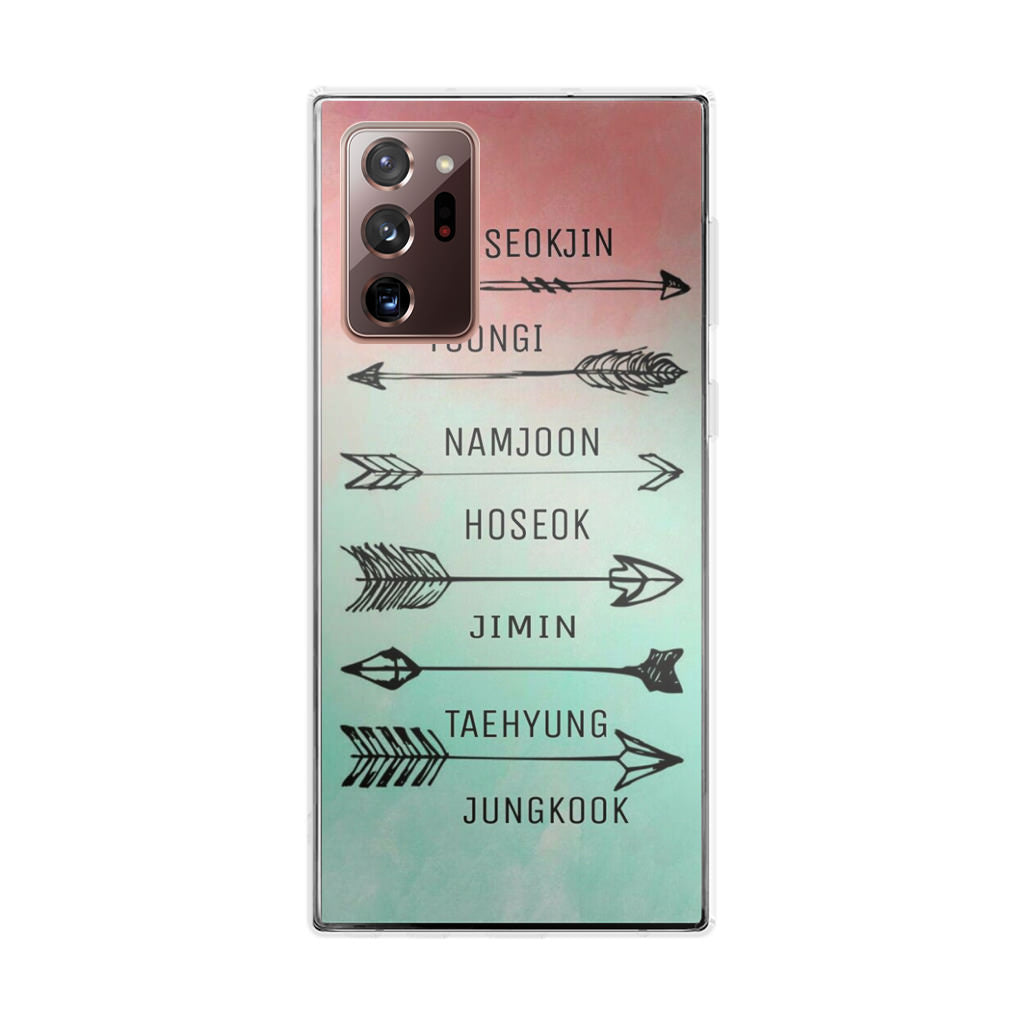 BTS Members Name Galaxy Note 20 Ultra Case