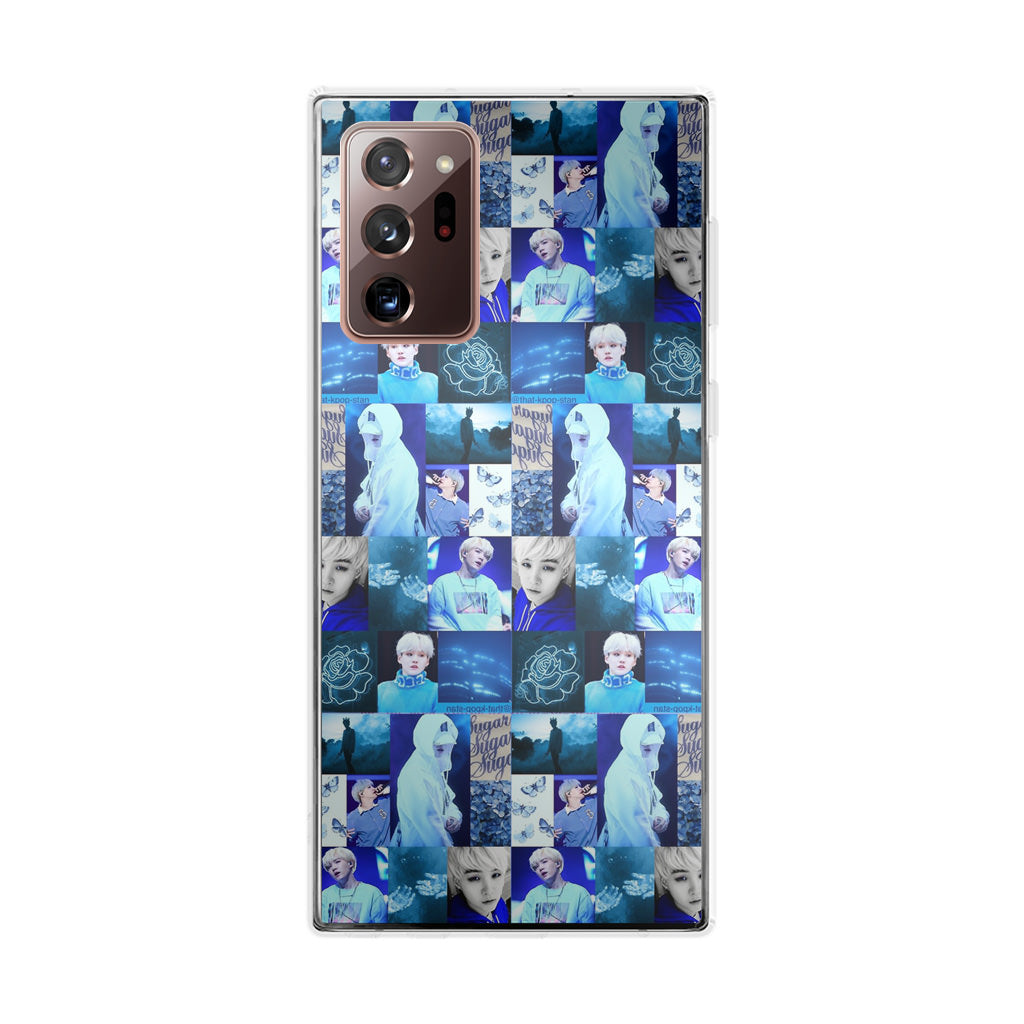 BTS Suga Blue Aesthetic Collage Galaxy Note 20 Ultra Case