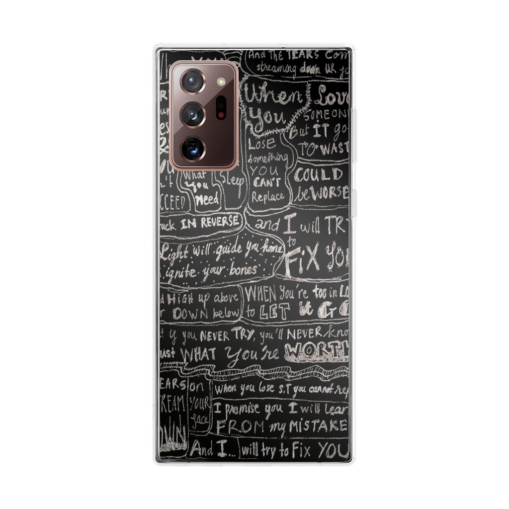 Fix You Lyrics Galaxy Note 20 Ultra Case