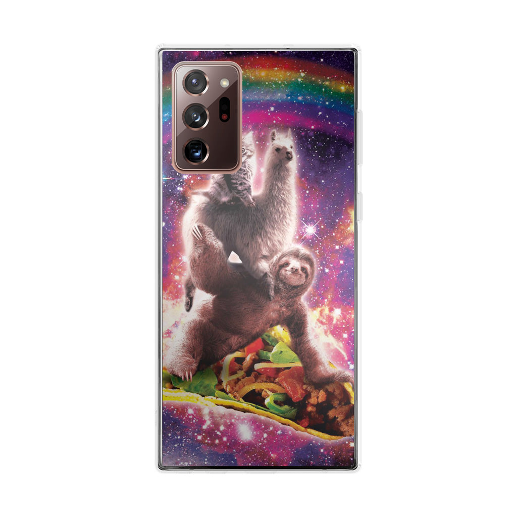 LLama Sloth And Cat Playing Together Galaxy Note 20 Ultra Case
