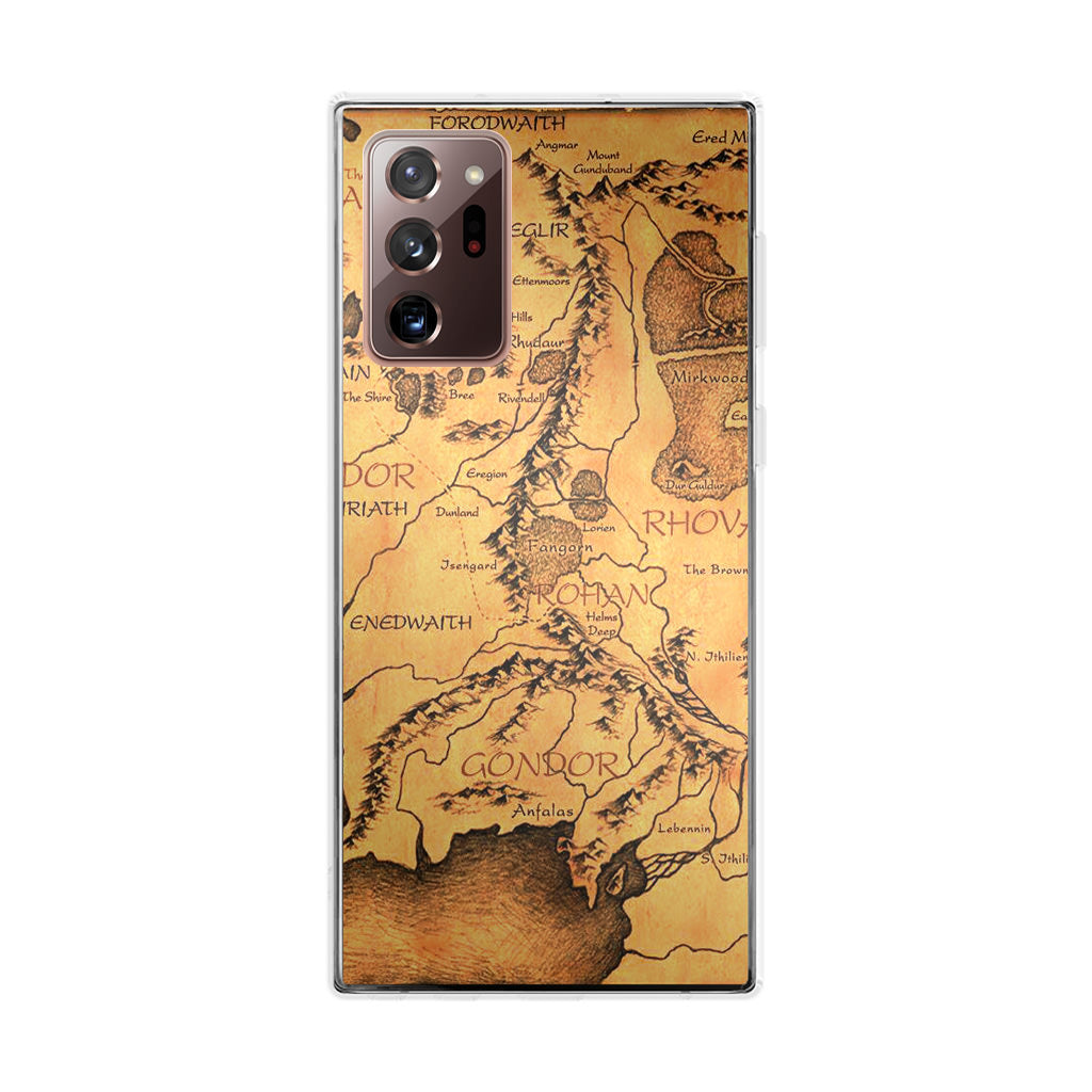 Middle Earth Map Hobbit Galaxy Note 20 Ultra Case