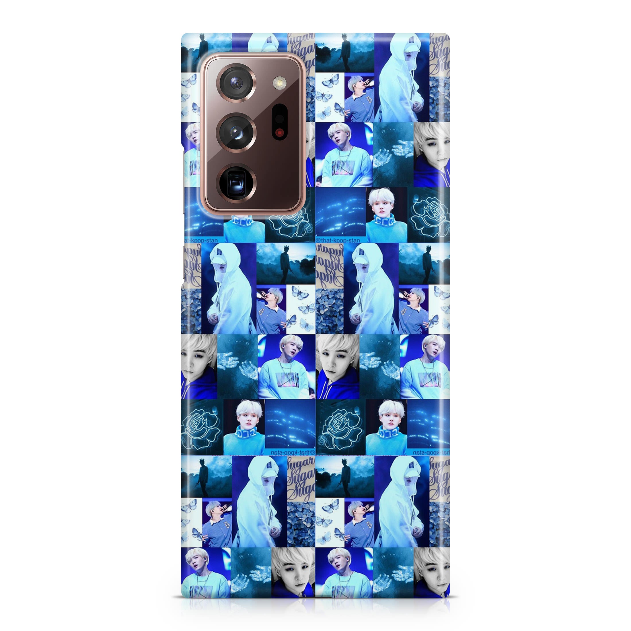BTS Suga Blue Aesthetic Collage Galaxy Note 20 Ultra Case