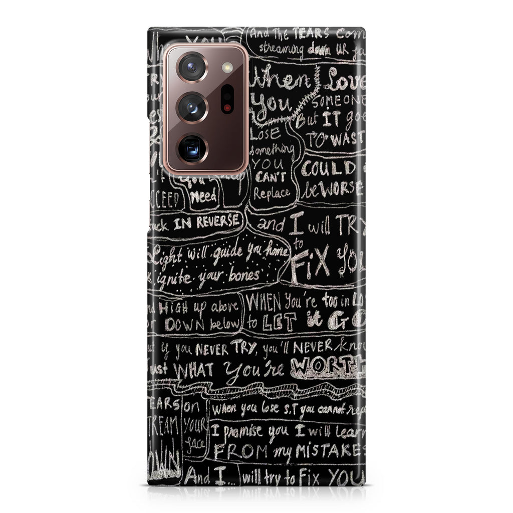 Fix You Lyrics Galaxy Note 20 Ultra Case