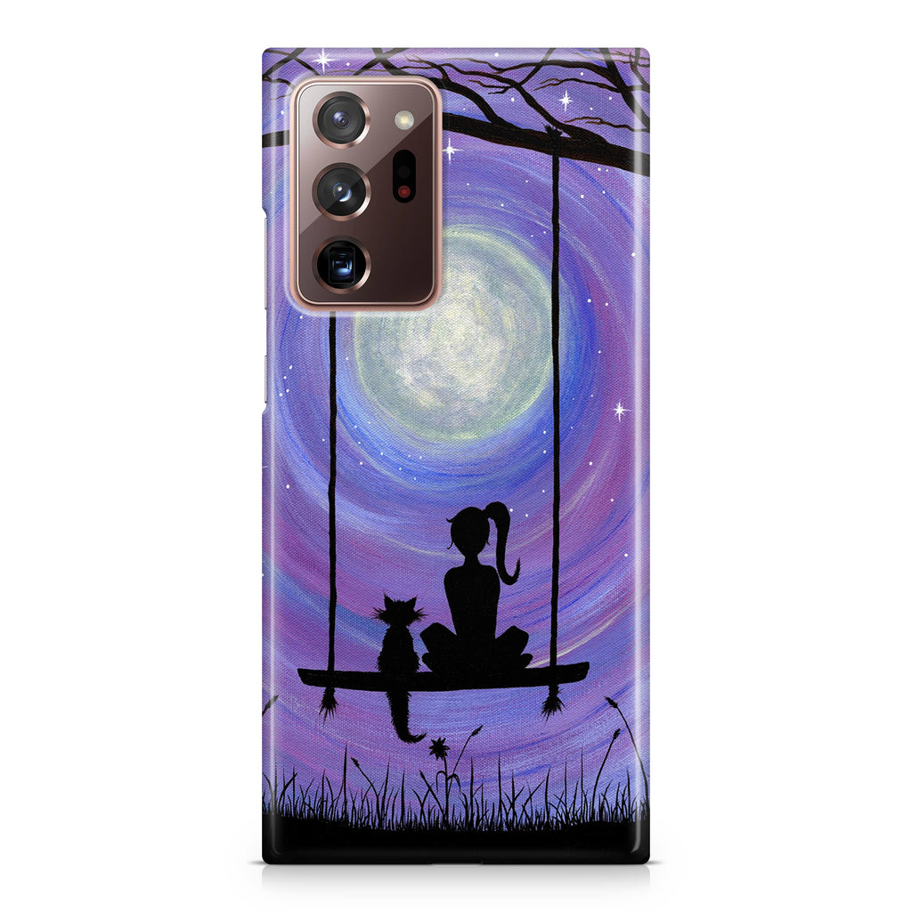 Girl Cat and Moon Galaxy Note 20 Ultra Case