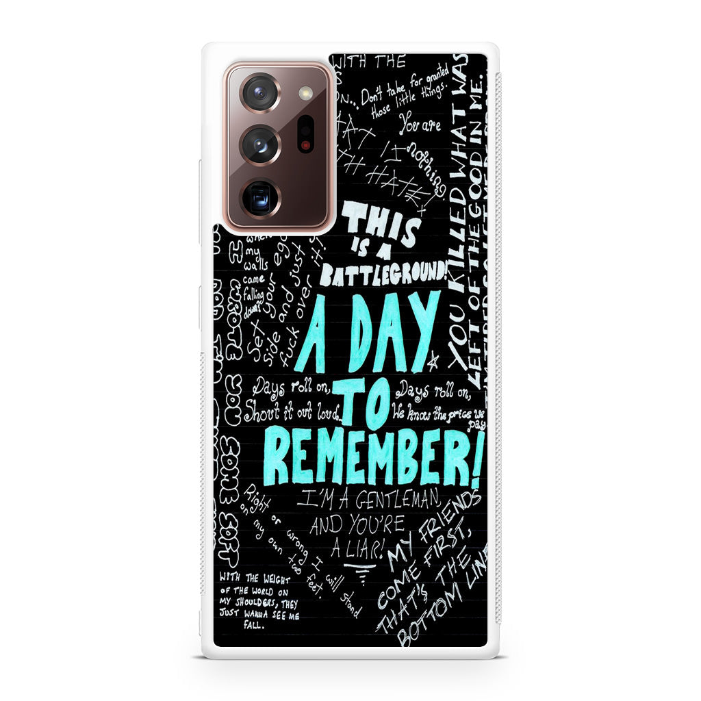 A Day To Remember Quote Galaxy Note 20 Ultra Case