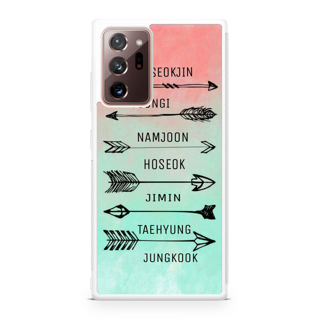 BTS Members Name Galaxy Note 20 Ultra Case