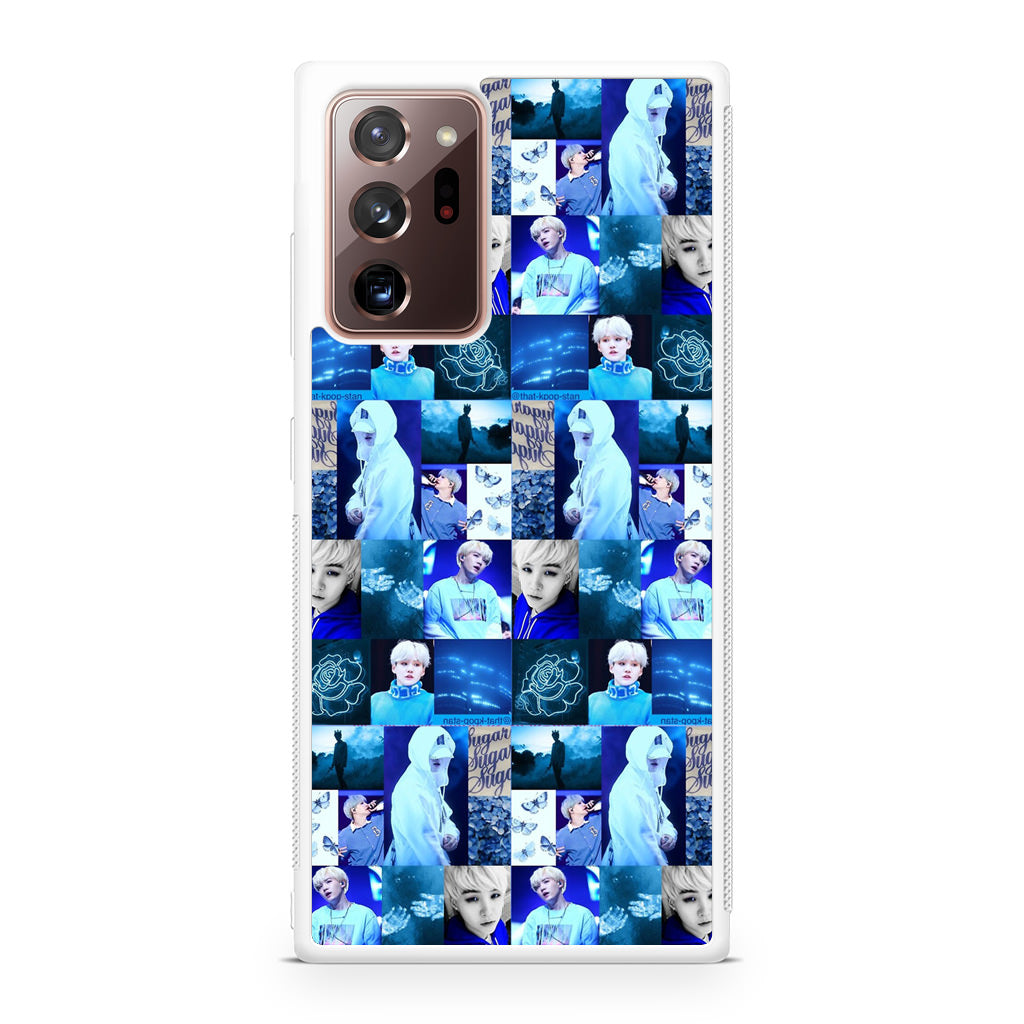 BTS Suga Blue Aesthetic Collage Galaxy Note 20 Ultra Case