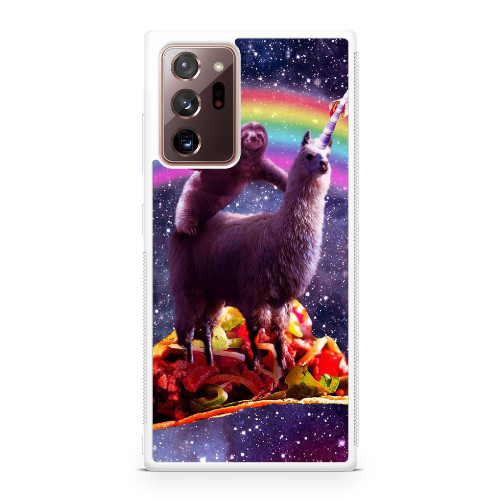 LLama And Sloth On Space Galaxy Note 20 Ultra Case