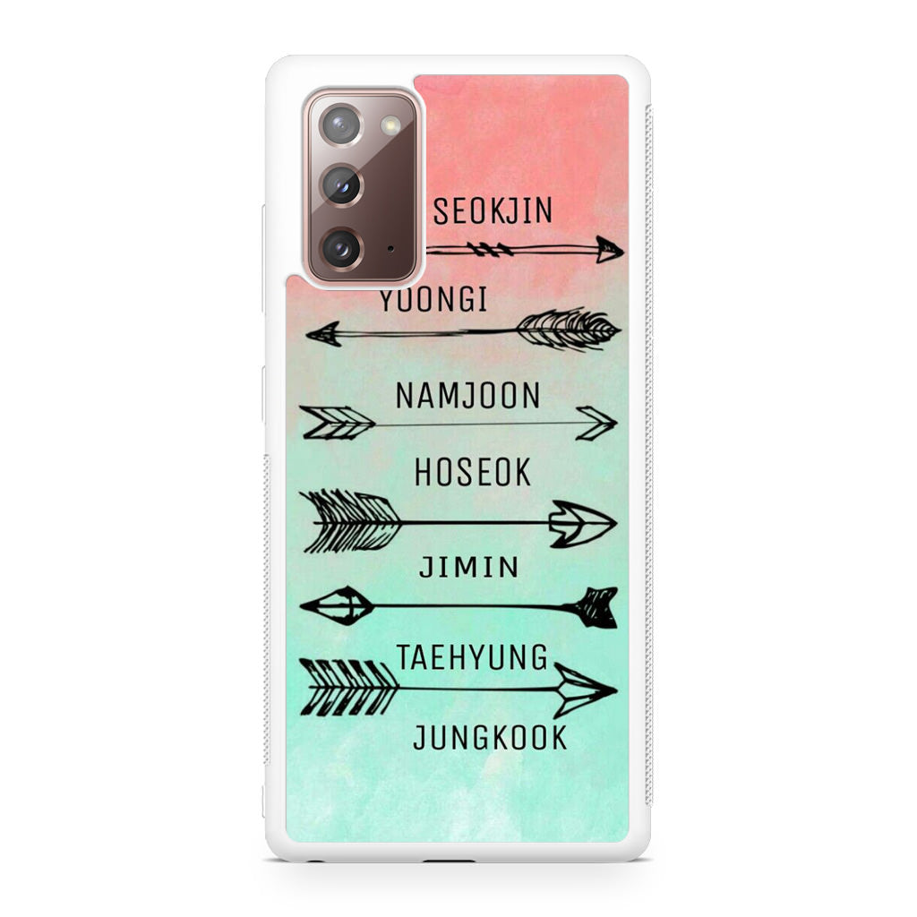 BTS Members Name Galaxy Note 20 Case