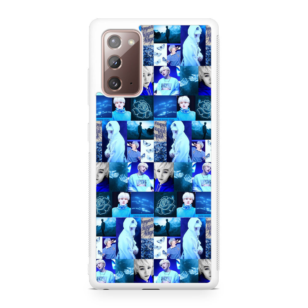 BTS Suga Blue Aesthetic Collage Galaxy Note 20 Case