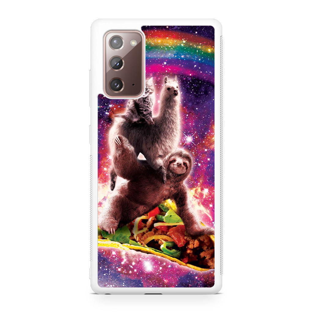 LLama Sloth And Cat Playing Together Galaxy Note 20 Case