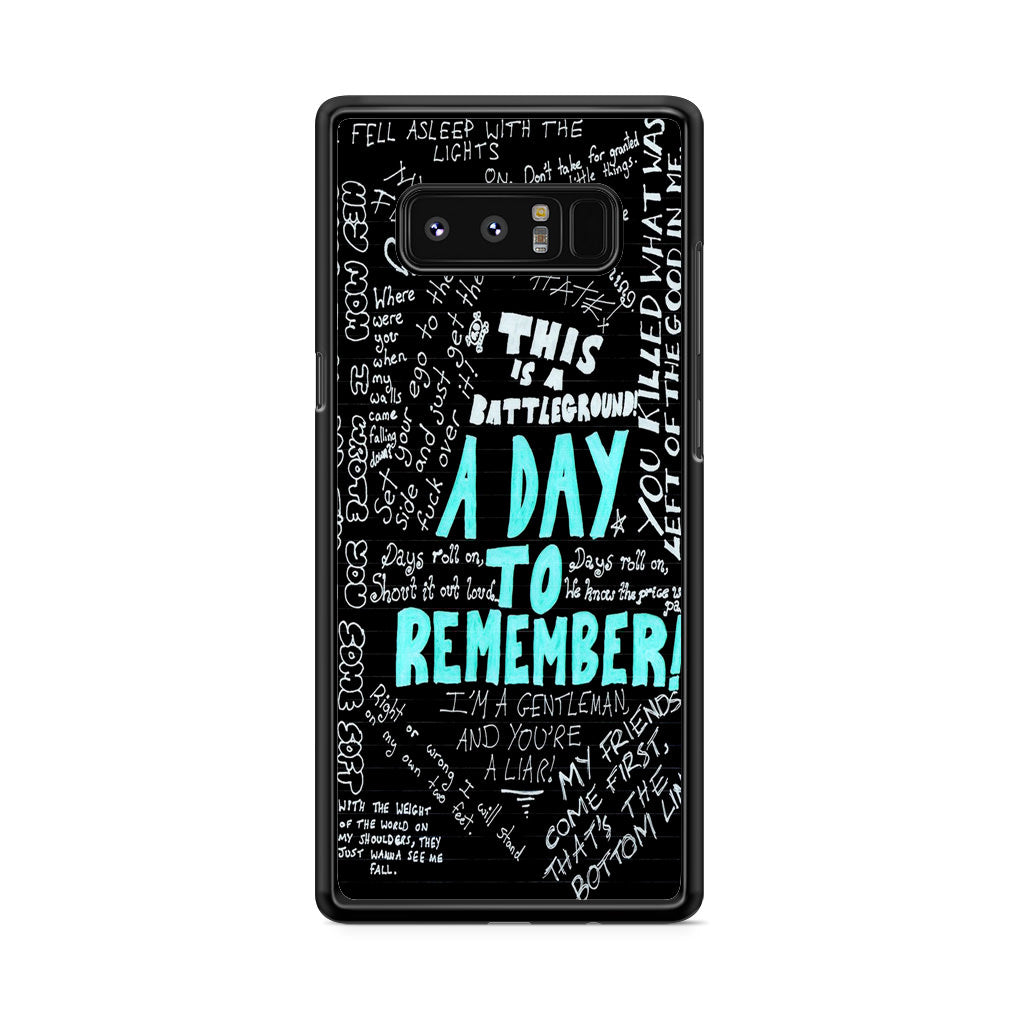 A Day To Remember Quote Galaxy Note 8 Case