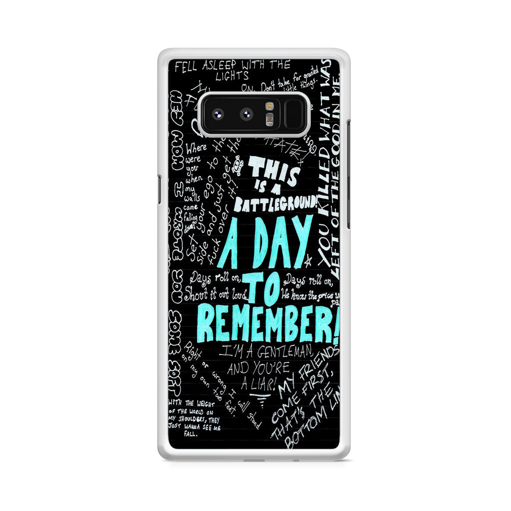 A Day To Remember Quote Galaxy Note 8 Case