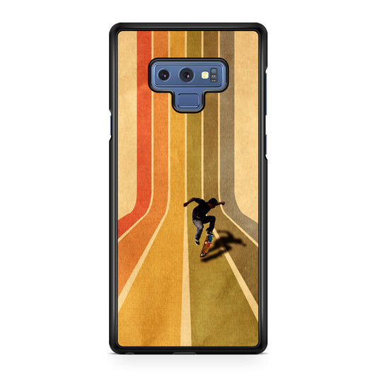 Vintage Skateboard On Colorful Stipe Galaxy Note 9 Case