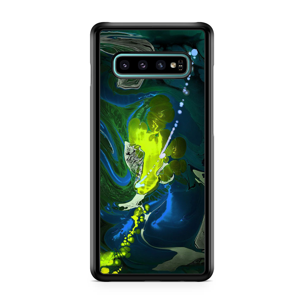 Abstract Green Blue Art Galaxy S10 Plus Case